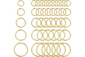 PH PANDAHALL Pandahall Elite 100 Piezas Anillas para Hojas Carpeta Libro Hojas hierro libro de hojas sueltas Anillas con bisagras Llaveros álbumes de recortes álbum de bricolaje dorado tamaño mixto