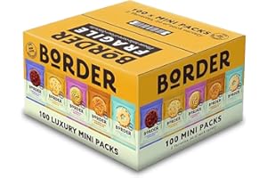 UNIVERSAL PRODUCT SOLUTIONS Border Biscuits Luxury Biscuit Selection 100 Mini Packs with 5 Varieties (1 Box (100 Per Box))