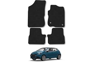 CAR MAT CO Peugeot 208 (2012-2020) Car Mats Accessories Tailored Fit Carpet Floor Mats Non Slip Black Trim Full Coverage Compatible Accessory Front Rear Set Anti Slip Granulated Backing Hand-Finished Clips