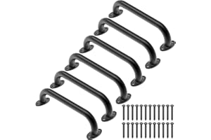 Dolibest Metalowa poręcz, 30,5 cm uchwyt bezpieczeństwa dla dzieci, czarna klatka schodowa, poręcz na rękę, 6 szt. drążka dla osób starszych, do użytku wewnątrz i na zewnątrz, zestaw huśtawek, zestaw