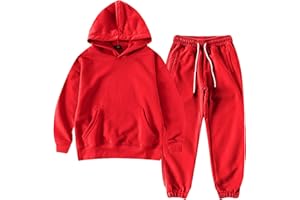 amropi Chándal Niños 2 Piezas Cálido Sudadera con Capucha y Pantalones Jogging Conjunto Ropa para 3-12 años