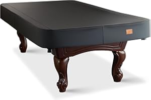 BearCover Housse de billard en similicuir robuste, imperméable et indéchirable pour table de billard de 2,2/2,4 m (2,1 m, noir)