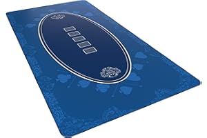 Bullets Playing Cards, Tapete Cartas Poker Profesional y Juegos de Mesa 180 x 90 cm para tu Propia Mesa de póquer, Alfombra Antideslizante Premium, Azul
