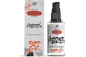 Barber Marmara Tobacco & Vanilla Beard Oil 50 ml | Olejek do codziennej pielęgnacji brody od 3-dniowego zarostu do pełnej brody | olejek do pielęgnacji brody dla mężczyzn ekstra połysk i gładkość |