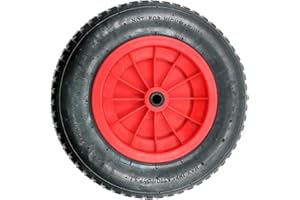 Easy Shopping® 14" Inch Wheelbarrow Wheel Pneumatic Inflatable Tyre 3.50-8 REPLACEMENT RED Tyre Rubber Wheel