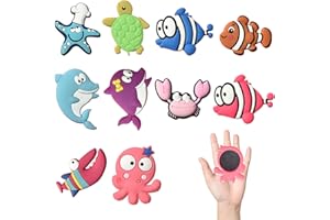 CANRNYACBZ 10 Pezzi Calamite Frigorifero Educative - Magneti Vita Marina Multicolore - Giocattoli Magnetici Sicuri per Bambini 1-3 Anni - Giochi Prescolari per Lavagna e Apprendimento