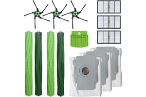 GÉNÉRIQUE Huayuwa Brosse cylindrique latérale, Filtre HEPA, Déflecteur et Sac à poussière pour aspirateur iRobot Roomba S9 (9150) / S9 Plus (9550)