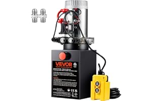 VEVOR Hydraulisk pump DC 12 V 8 L dubbelverkande hydraulisk grupp oljeflöde 3,44 L/min Max. 22 MPa urladdningstryck för tippv