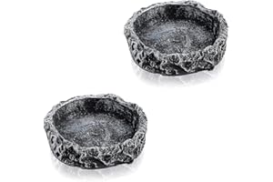 KATLEAY 2 Pièces Bol d'eau de Nourriture pour Reptiles, Maison Tortue Terrestre, Mangeoire Reptile, Abreuvoir Tortue, Bol d'eau de Nourriture pour Reptiles Abreuvoir, pour Lézard, Tortue, Caméléon, Gecko
