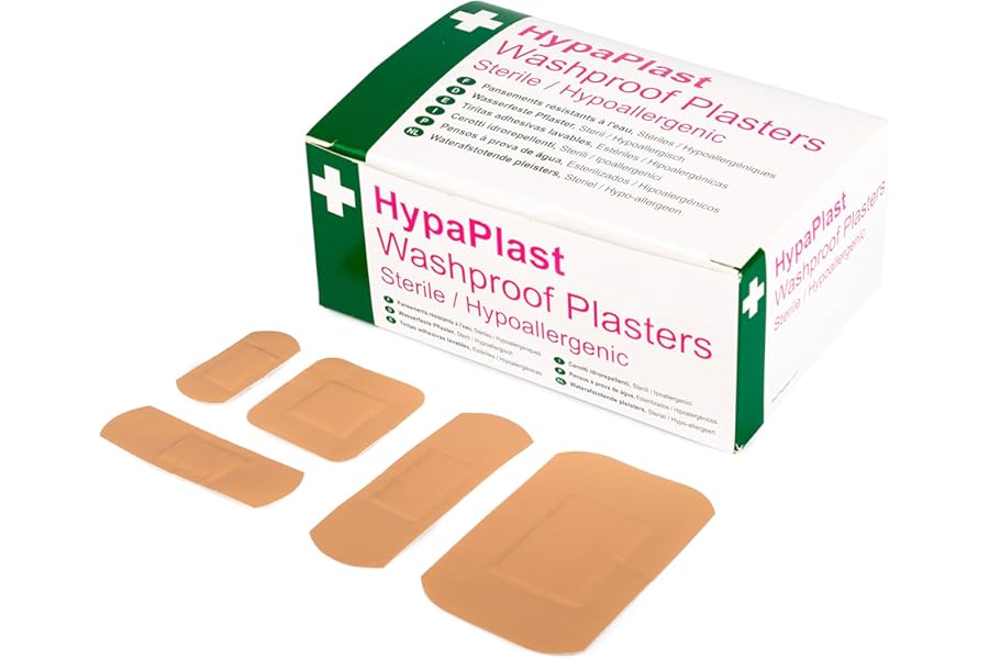 Safety First Aid Group HypaPlast Pink Washproof, Assorted (100) Sterile Hypoallergenic