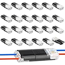 Nevoluxer 20 Stück 2-Pol Kabelstecker Wasserdicht | Für 18-22 AWG Kabel | Werkzeuglose Montage