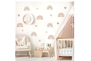 ‎LITTLE DECO Little Deco Wandtattoo viele Regenbogen Set Boho Wandsticker Herzen Kinderzimmer Wandaufkleber Babyzimmer Mädchen Schlafzimmer Wanddeko DL997-01
