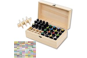 Nizirioo Caja de Almacenamiento de Aceites Esenciales de Madera Con 36 Agujeros, Multifunción, Caja de Regalo Para Esmalte