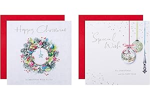 Hallmark Multipack Christmas Cards, Charity Cards, Pack of 16 in 2 Lucy Cromwell Classic Designs