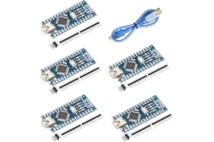 Nano V3 Board Mini USB with Cable, AYWHP 5PCS Nano Board MEGA328P, CH340G Chip 5V 16M, Microcontroller Compatible with Arduino Nano V3 (Mini USB Port)