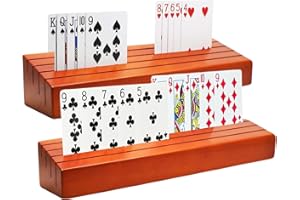 AUTOWNLUX 2 Stück Kartenhalter Kinder, Spielkartenhalter Freisprech, Kartenhalter Holz, Kartenständer für Kinder, Erwachsen, Senioren