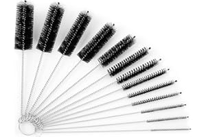 Nirox Nylonowe szczotki do czyszczenia, 13-częściowy zestaw, szczotki do mleka, nadają się do mycia w zmywarce, elastyczne szczotki do najmniejszych otworów, szczotka ze słomką