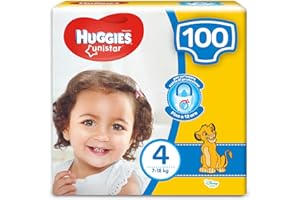 Huggies Unistar Pannolini, Taglia 4 (7-18 kg), Confezione da 100 Pannolini