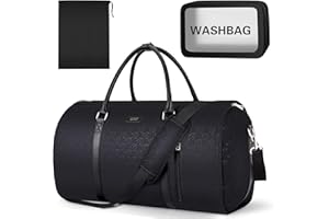 TIBES Garment Bag for Travel Convertible Carry On Garment Bag Large Travel Duffel Bags for Women 2 in 1 Hanging Suitcase Suit Travel Bags for Women & Men 3pcs Set, D-Black Houndstooth