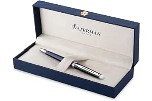 Waterman Hémisphère Penna a sfera | laccatura nera e blu con puntale rivestito in palladio | punta media | Inchiostro blu | confezione regalo