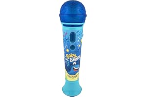 ekids 70 Pinkfong KD-070BS Lizenziertes Baby Shark Karaoke Mikrofon mit Audio Eingang für Kinder ab 3 Jahren
