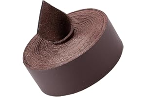 GORGECRAFT 2.5m*25mm*1.6mm Tiras de Correa de Cuero Cordón de Cuero Planas Grano de Lichi Hilos de Cuero de Imitación para Manualidades DIY Taller de Herramientas para Fabricar Cinturones, Coco Marrón