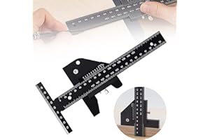 ACBOOR Holzbearbeitung T Lineal Anreißlineal, Edelstahl T-Typ Anreißlineal Loch-Lineal Winkellineal Winkelmessgerät Gehrungswinkel Lineal Markierungslineal Holzbearbeitungswerkzeug Lineal für Tischlerei