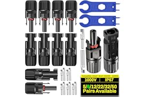 COCOSY Solarstecker 6mm²/4mm²/2,5mm², 6 Paar Stecker und Buchse, 1 Paar Schraubenschlüssel für Photovoltaik-Kabel