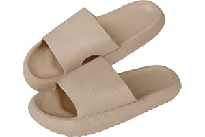 MUYOGRT Cloud Sliders Women Men, Non-Slip Cloud Slippers Women Summer, Soft Flip Flops Bathroom Slippers, Pillow Sliders for Pool Shower Beach