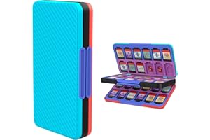THELIFELICIOUS Switch Game Card Aufbewahrungsbox für Nintendo Switch/Switch OLED/Switch Lite, Gradient Color Lining Spiele Kartenhalter mit 48 Game Card Slots & 24 Micro SD Card Slots.