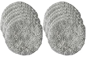 Llazsybz Lot de 12 Tampons de Rechange Réutilisables pour Robot Nettoyeur de Vitres, Ronds, Universels, en Microfibre, Gris