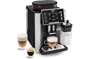 ‎KRUPS KRUPS EA912E Ekspres automatyczny SENSATION MILK M50 System Milk Maestro, 6 rodzajów kawy, wyświetlacz LED, system Thermoblock, automatyczne czyszczenie tabletką, stalowy młynek, czarno-srebrny