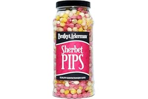 Sherbet Pips Sweets - (640g) Original Retro Boiled Sherbet Pips Sweets Gift Jar By Bentley & Ackerman's Sweet Shop.