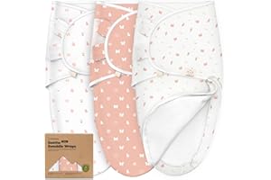 KEABABIES 3-pak śpiworów dla niemowląt z zamkiem błyskawicznym - śpiwór dla niemowląt w wieku 0-3 miesięcy, opaski dla niemowląt, łatwe do wymiany opaski dla niemowląt z zamkiem błyskawicznym, koce do pokoju