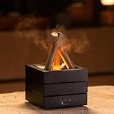 Campfire Aroma Diffuser 280ml Vintage Stove 3D LED Flame Effect | Ultra Quiet, Auto Shut-Off, 3 Timer Modes, Home & Office Us