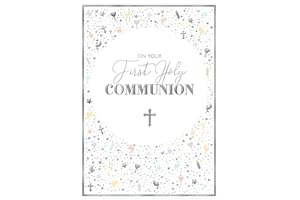 TOVSOL Greeting Card (PR-FRP023) - On Your First Holy Communion - From the Florali Range by Avocado Designs - Foil Finish