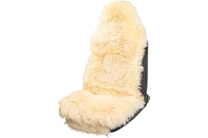 Walser Premium Peau de Mouton pour siège Marla, 100% Peau de Mouton pour siège de Voiture avec 5cm de Hauteur de Laine, protège-siège en Peau de Mouton, Housse de Protection en Fourrure Beige