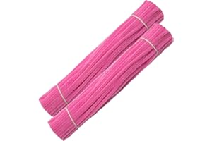 Waycreat 200 Pieces Pipe Cleaners Pink Chenille Stem for DIY Art Craft Decorations (6mm x 12 Inch)