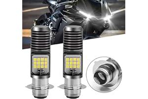 Biqiure 2PCS H6M LED Motorbike Headlight Bulb White,12V P15D Bulb LED Fog Light Motorcycle LED Headlight Bulb with High Low Beam for Motorbike ATVs