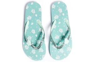 Ataiwee Mädchen-Flip-Flop, kleine/große Kinder-Strandsandalen, bunt bedruckte Sandalen für Kinder.