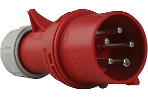PCE 40899L - Spina CEE con interruttore di fase, 32A, rosso, sfuso
