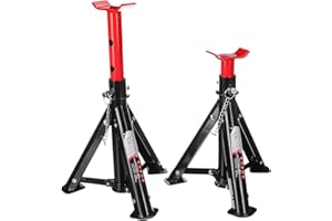 ‎SIXTOL SIXTOL Mechanic CAR Stand 2T | Faltbare Kfz-Unterstellböcke | 2 Stück | Tragkraft 2 Tonnen | Höhenverstellbar | Kompakt und tragbar