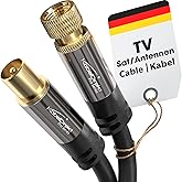 KabelDirekt &ndash; SAT/TV cable &ndash; 2m (75 Ohm, F-plug > coaxial plug, suitable for TV, HDTV, radio, DVB-T2, DVB-C, DVB-S, DVB-S2 co