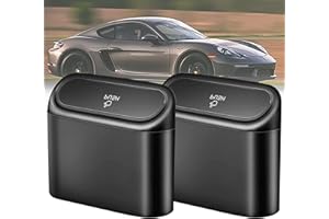 N\C 2 PCS Car Trash Can with Lid, Car Trash Bin Hanging, Mini Car Trash Can with Lid, Push-on Design Car Garbage Can, Portable Hanging Mini Wastebasket Bin Trash Container for Auto Cars