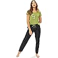 LOTIK Women's Cotton Chax Printed Half Sleeve Nightsuit Set