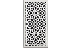 ANDALUCIART | Celosía Decorativa PVC 120 x 60 cm - 5 mm | Celosía Árabe | Separador Ambientes Comedor, Cuadro Mandala Salón, Panel Cocina, Cabecero Cama, Biombo, Decoración Fachada Exterior
