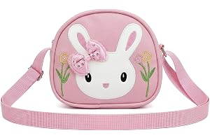 ASFWAGQ flicka handväska liten kanin väska flicka söt crossbody väska justerbar axelrem liten axelväska för barn rosa