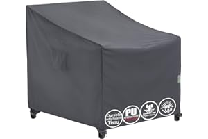 F&J Outdoors Housses pour chaises de Jardin, 102x102x66/91cm, Housse de Chaise Longue, Housse de Fauteuil Adirondack, imperméables, protectrices, pour Meubles de Patio, Gris