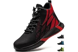 PAQOZKC Obuwie robocze męskie i damskie S3, buty ochronne bardzo lekkie, oddychające, stalowe noski