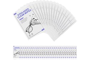 Flintronic 120-pack glasögonrengöringsservetter, individuellt förpackade linsrengöringsservetter, lämpliga för glasögon, kameror och kikare, telefoner och datorskärmar